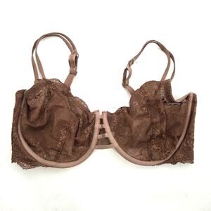 Parisa Marseilles SZ 38G Brown Balconette Lace Embroidered Underwire